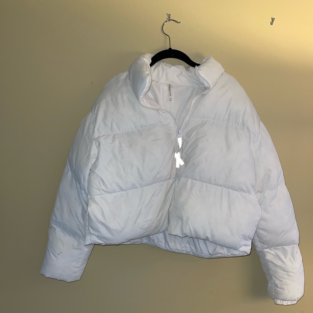 White puffer coat